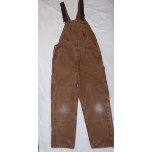 Carhartt Bibs 38x30 brown overalls duck bib insulated canvas